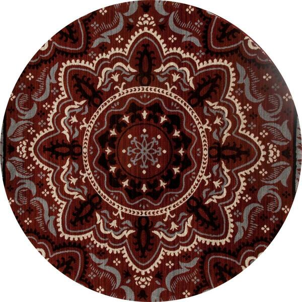 Art Carpet 5 Ft. Milan Collection Fanciful Woven Round Area Rug, Red 24453